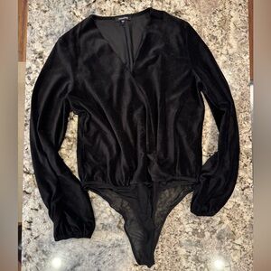 Black velvet bodysuit